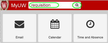 Searching for requisition widget for MyUW home